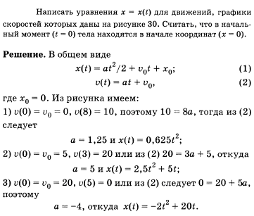 Написать уравнения x=x t) для движений, графики скоростей которых даны на рисунке 18. Считать, что в начальный момент (t=0) тела находятся в