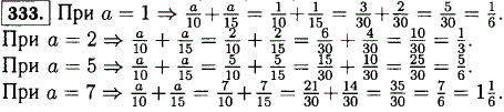 Найдите значение выражения a/10 + a/15, если a=1; 2; 5; 7.