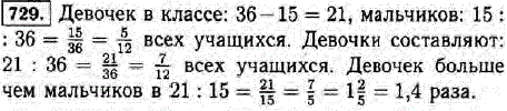В классе 36 учащихся. Из них 15 мальчиков, а остальные девочки. Какую часть учащихся составляют мальчики, а какую девочки? Чему равно отношение