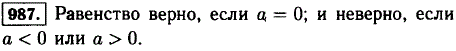 При каких значениях а верно равенство a + |a|=0 и при каких неверно?