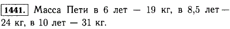 На рисунке 128 показан график изменения массы Пети в зависимости от его возраста. Какова масса Пети в возрасте 6 лет; 8,5 лет; 10 лет?