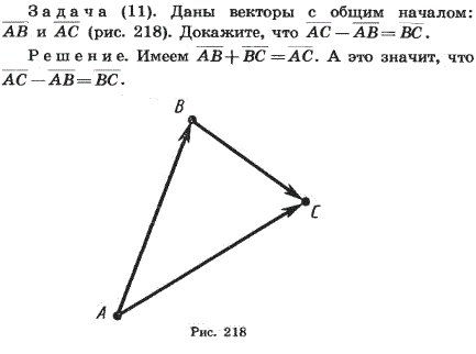 Даны векторы с общим началом: AB и AC. Докажите, что AC-AB=BC.