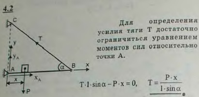 Горизонтальная балка крана, длина которой равна l, у одного конца укреплена шарнирно, а у другого конца B подвешена к стене посредством тяги