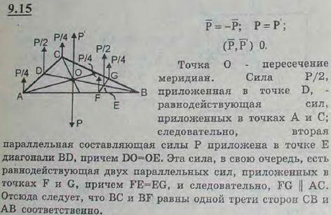 Четыре человека несут однородную треугольную пластину. Двое взялись за две вершины, остальные-за стороны, примыкающие к третьей вершине. На каком