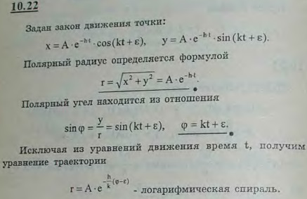 Точка участвует одновременно в двух взаимно перпендикулярных затухающих колебаниях, уравнения которых имеют вид x=Ae^-ht cos kt + ε), y=Ae-ht