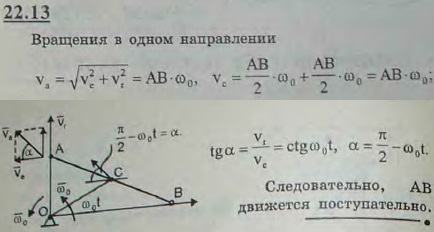 Решить предыдущую задачу для случая, когда оба вращения происходят в одном направлении