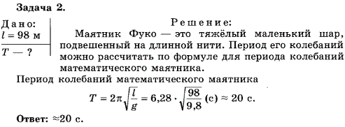 упражнение 3.2. В Санкт-Петербурге в Исаакиевском соборе висел маятник Фуко, длина которого была равна 98 м. Чему был равен период колебаний