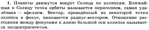 Перечислите основные элементы эллиптической орбиты планеты