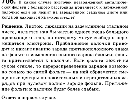 В каком случае листочек незаряженной металлической фольги с большего расстояния притянется к заряженной палочке: если он лежит на заземленном