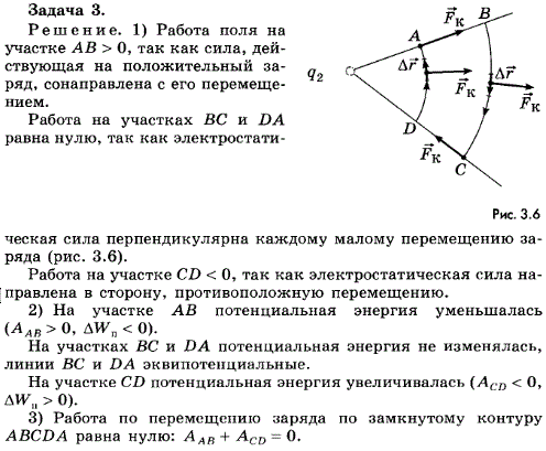 Упражнение 17.3. Электрический заряд q1 > 0 переместили по замкнутому контуру ABCD в поле точечного заряда q2 > 0 рис. 14.32 . На каких