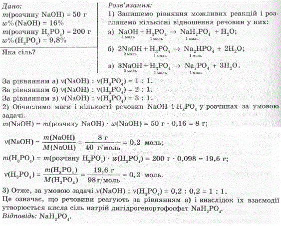 Яка сіль утвориться внаслідок взаємодії розчину натрій гідроксиду масою 50 г з масовою часткою лугу 16 % і розчину ортофосфатної кислоти масою