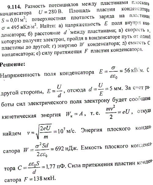 Разность потенциалов между пластинами плоского конденсатора C=280 B. Площадь пластин конденсатора S=0,01 м2; поверхностная плотность заряда на