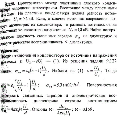 Пространство между пластинами плоского конденсатора заполнено диэлектриком. Расстояние между пластинами d=2 мм. На пластины конденсатора подана